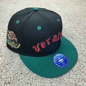 Veracruz Azules Hat NLB Flip Fitted 7 1/2 Black Green Ebbets Field Flannels Cap